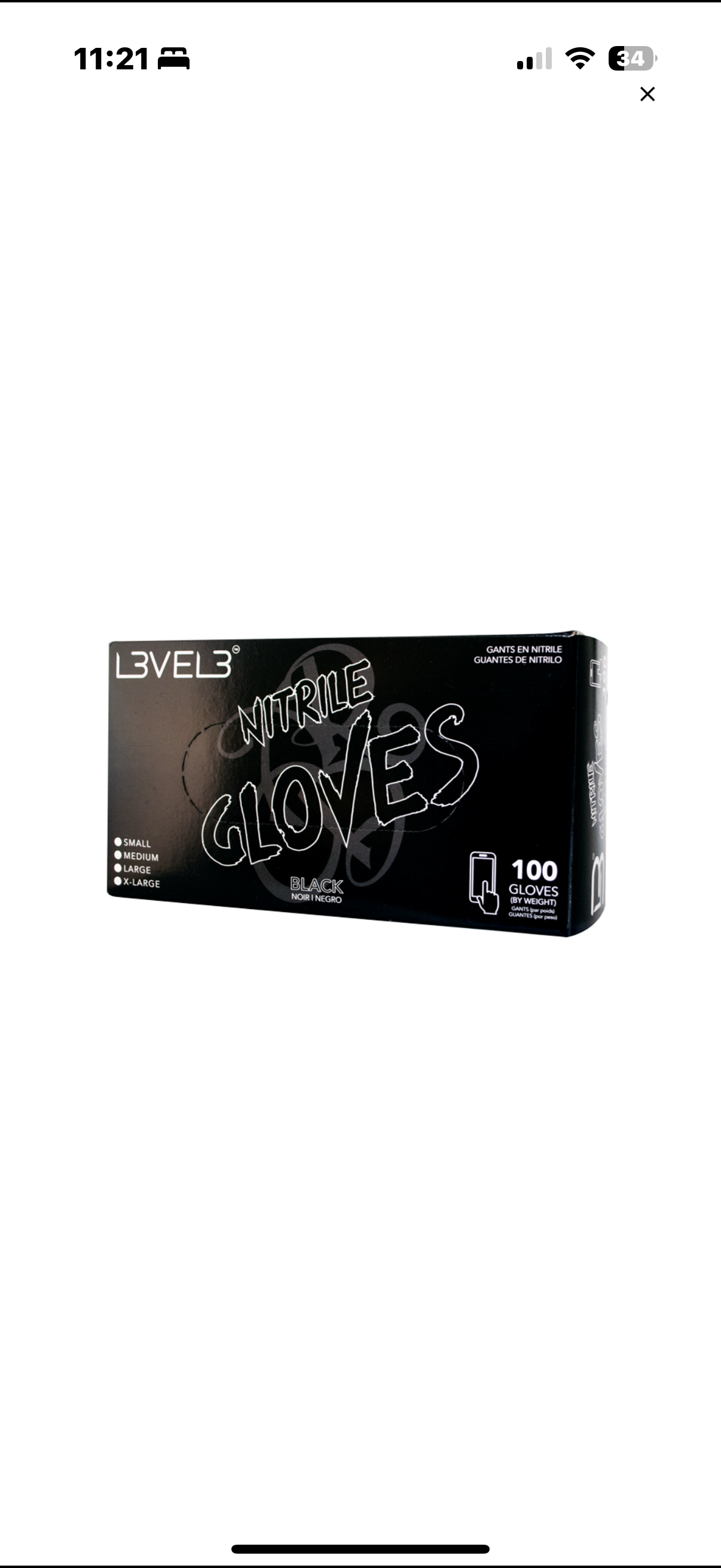 L3VEL3 NITRILE GLOVE 100 CT BLACK
X-LARGE