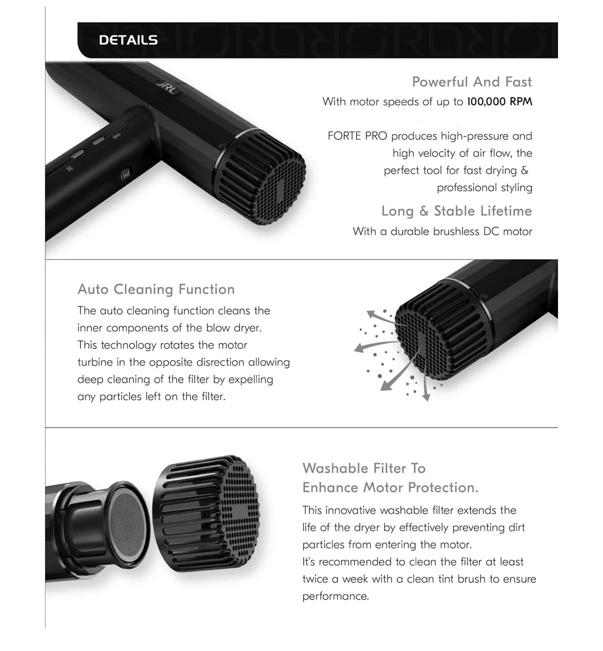 JRL Blow Dryer Forte PRO