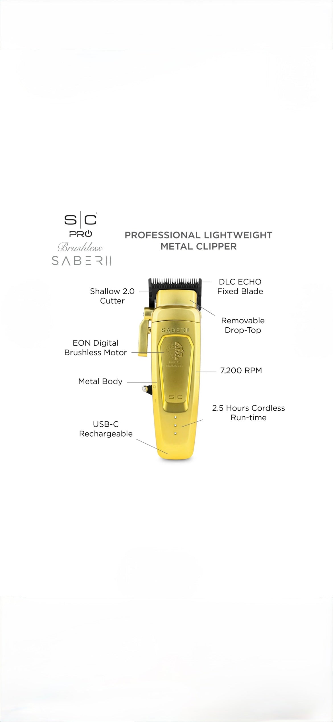 StyleCraft Saber Clipper 2.0 Gold