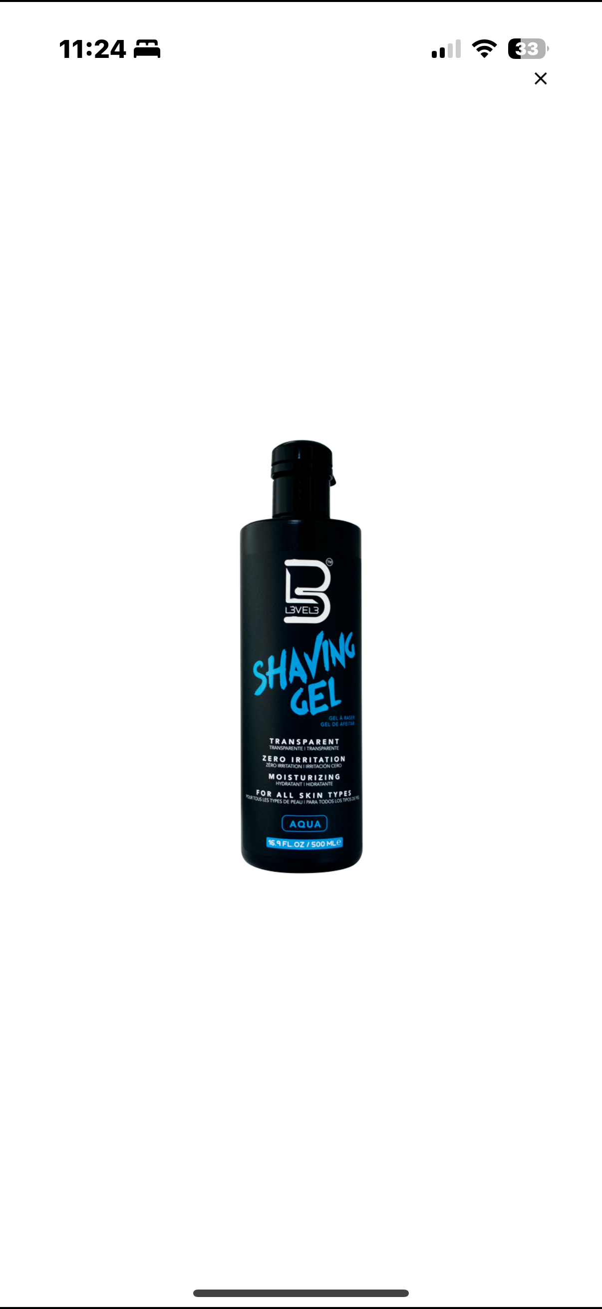 L3VEL3 SHAVING GEL AQUA 16.9 OZ
