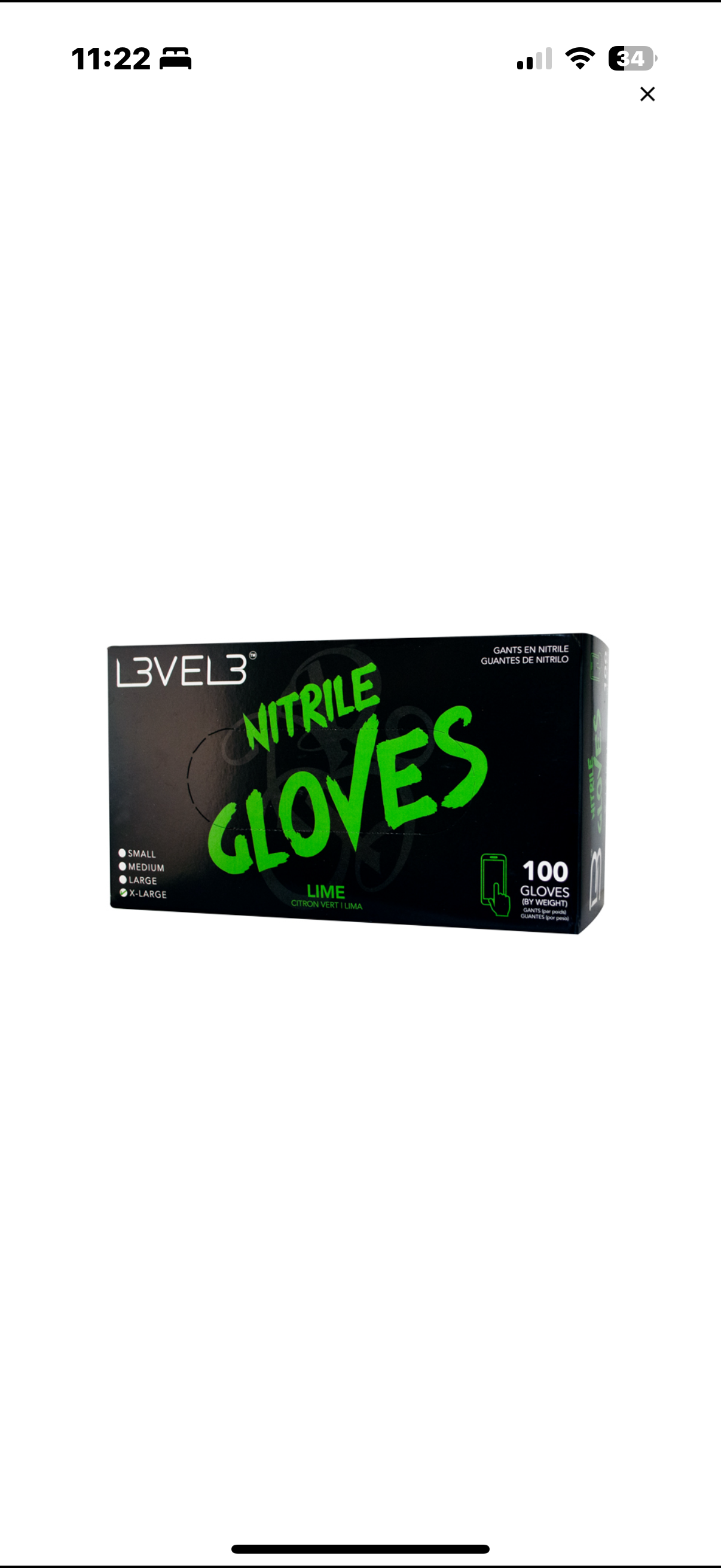 L3VEL3 NITRILE GLOVE 100 CT
LIME MEDIUM