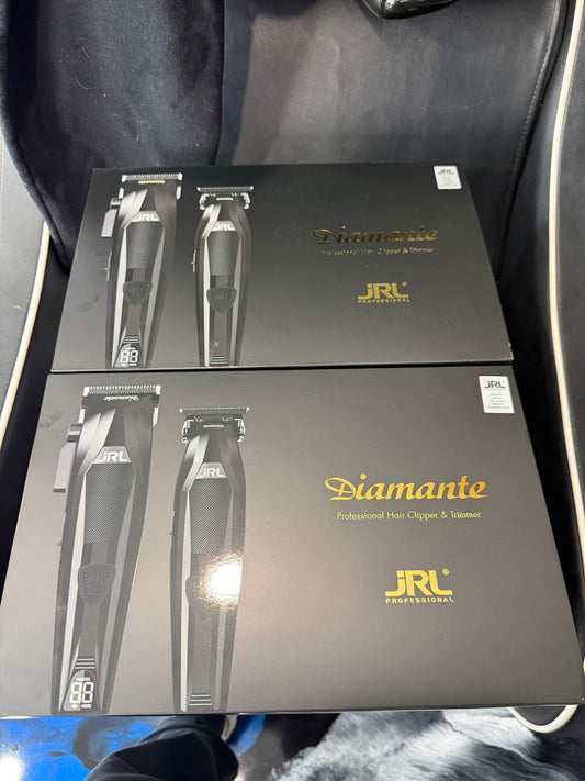 JRL Professional Diamante Cordless Clipper & Trimmer Comb Set (DI2025) Black