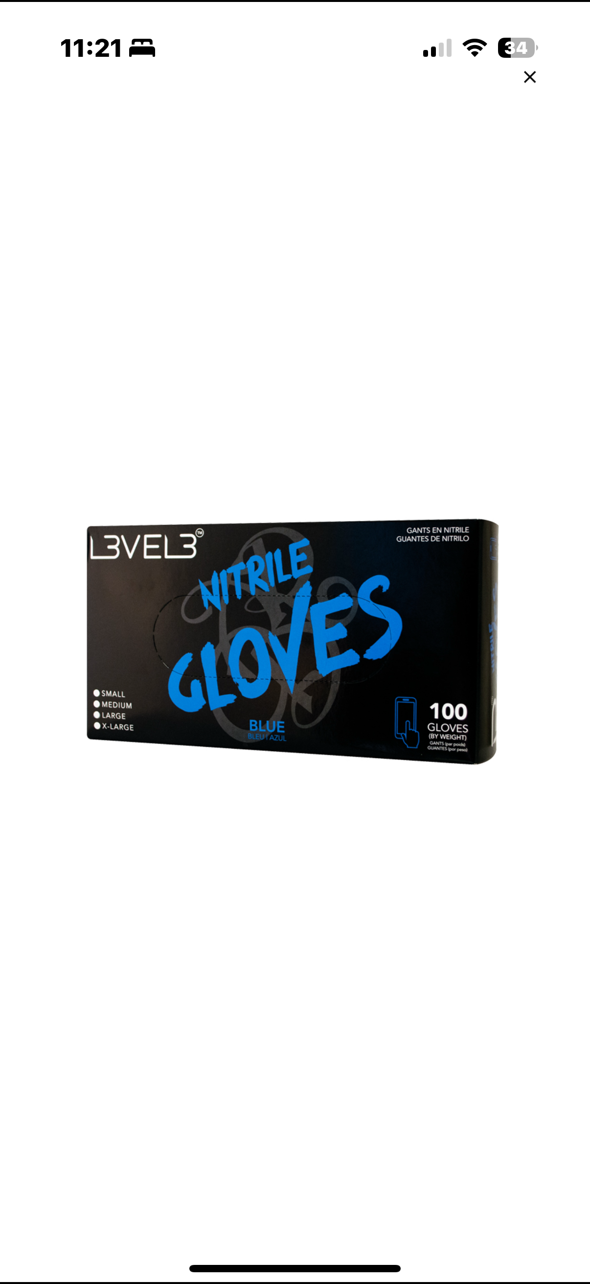 L3VEL3 NITRILE GLOVE 100 CT
BLUE LARGE