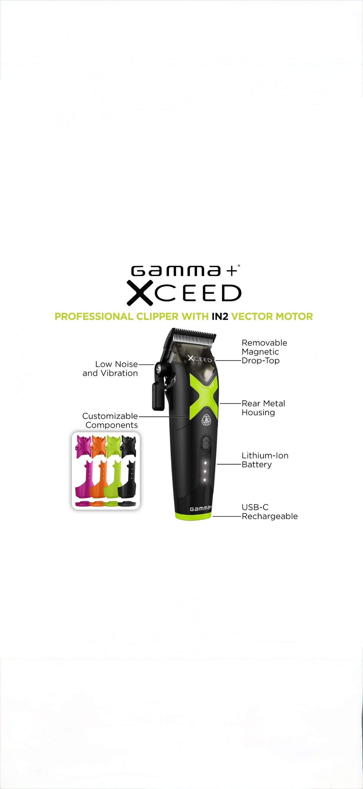 Gamma+ XCEED Professional IN2 Vector Motor Clipper (GP609B)