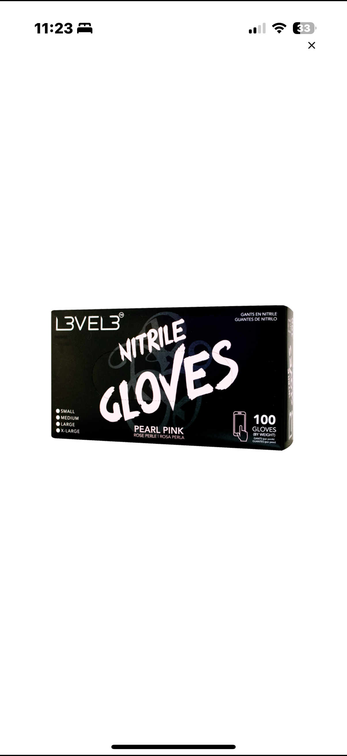 L3VEL3 NITRILE GLOVE 100 CT PEARL
PINK MEDIUM
