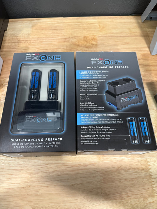 BabylissPro FxOne Dual Battery Charging Base + Batteries Bundle (FXC2BPPK)