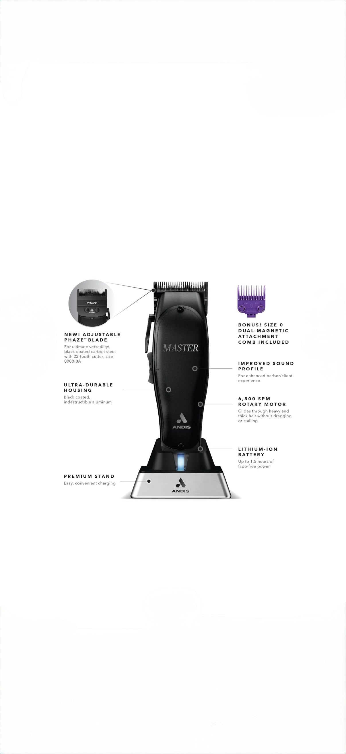 Andis Masters Cordless Black